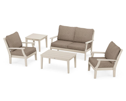 POLYWOOD® Braxton 5-Piece Deep Seating Set in Sand / Spiced Burlap