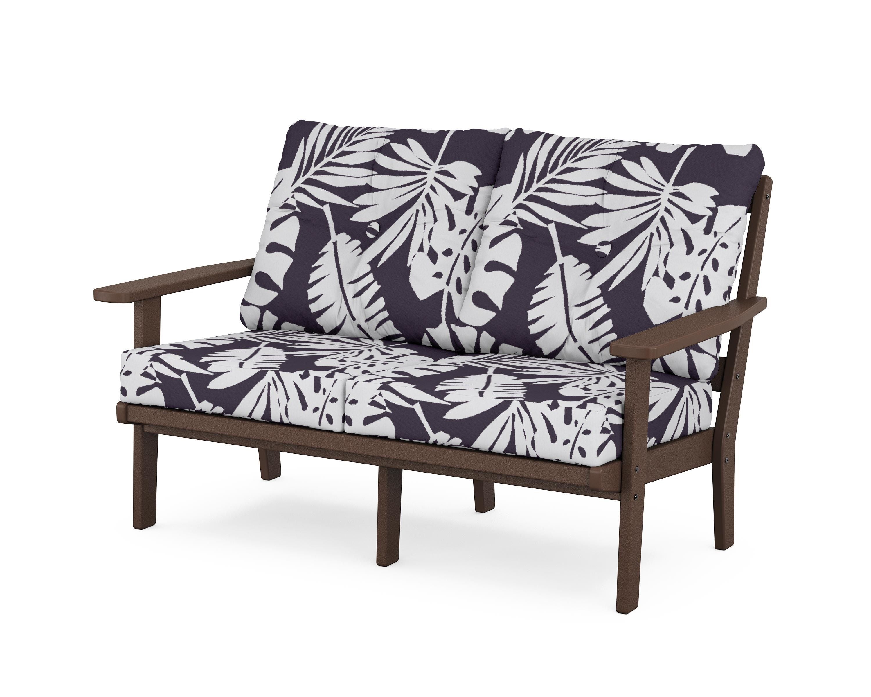 POLYWOOD® Prairie Deep Seating Loveseat in Mahogany / Leaf Navy