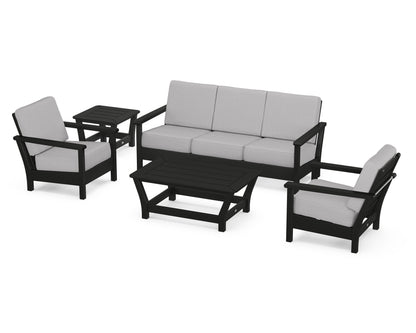 POLYWOOD® Harbour 5-Piece Deep Seating Set in Black / Granite