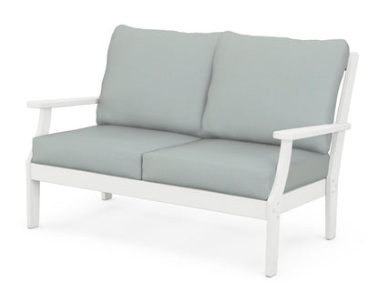 POLYWOOD® Braxton Deep Seating Loveseat in White / Spa