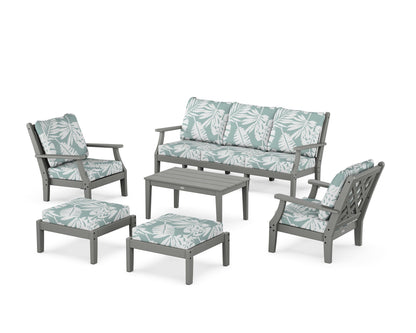 Country Living Wovendale 6-Piece Lounge Sofa Set in Slate Grey / Leaf Glacier Spa