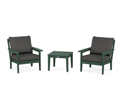 Country Living Cottage 3-Piece Deep Seating Set in Green / Spectrum Carbon
