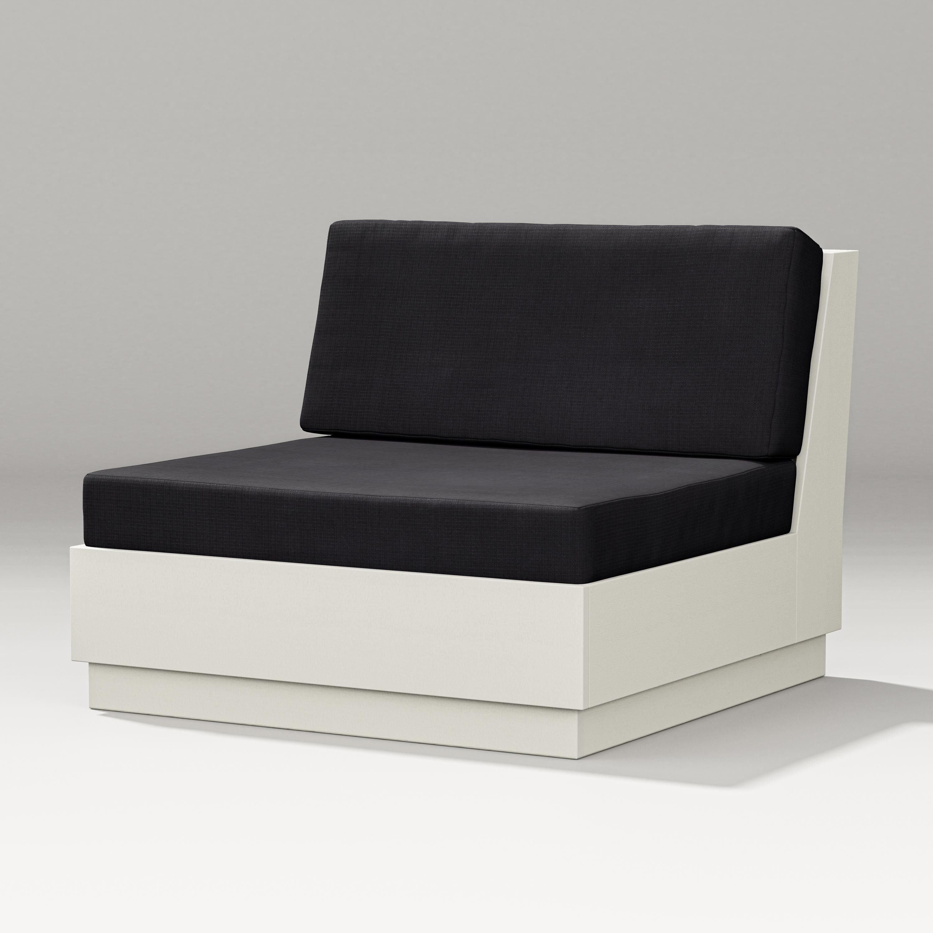 PW Designer Series Elevate Modular Armless Chair in Vintage White / Midnight Linen