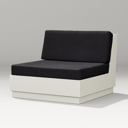 PW Designer Series Elevate Modular Armless Chair in Vintage White / Midnight Linen