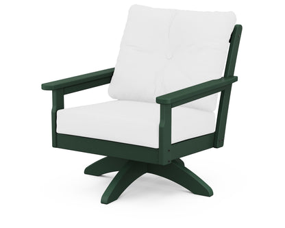 POLYWOOD® Vineyard Deep Seating Swivel Chair in Green / Natural