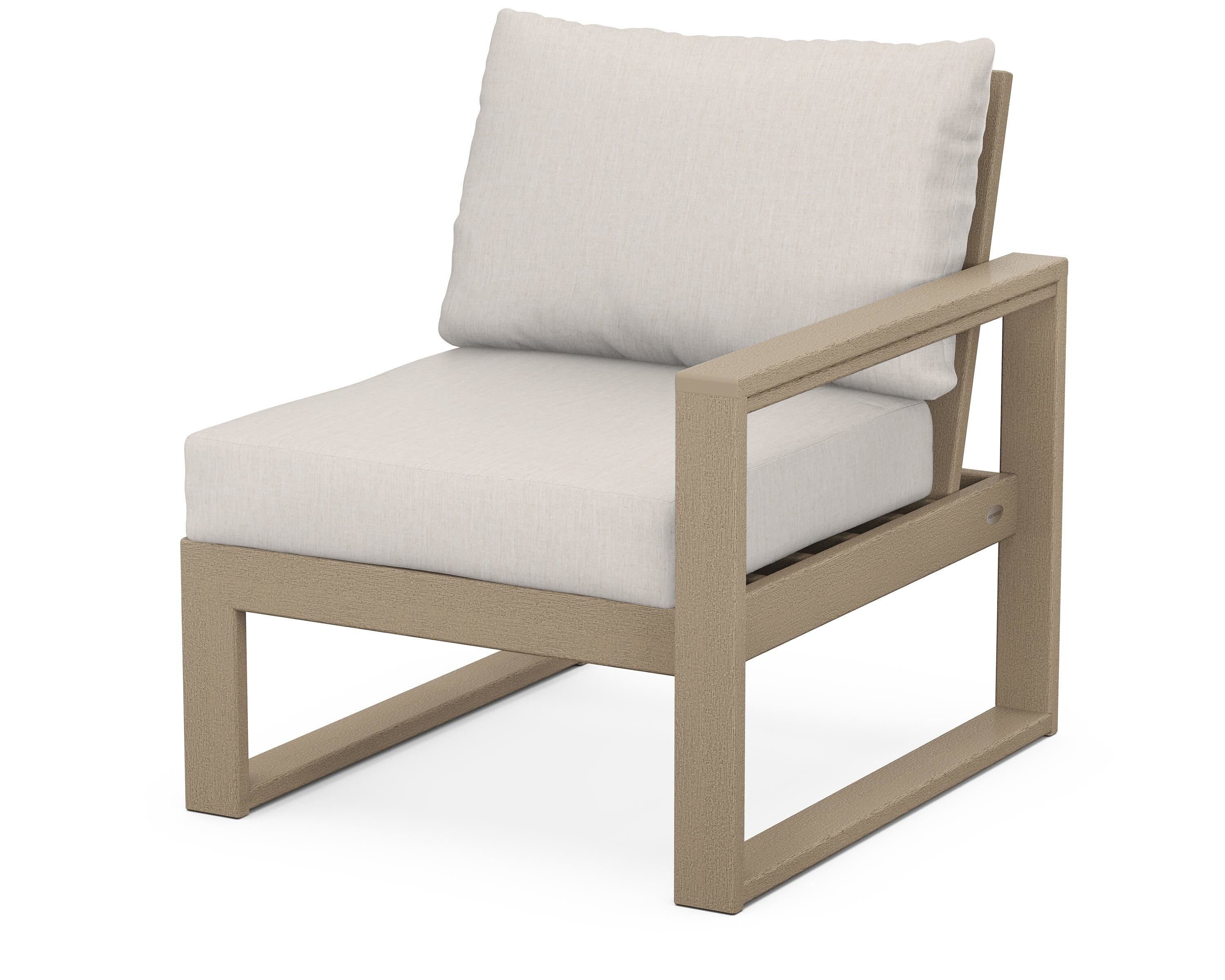 POLYWOOD® EDGE Modular Right Arm Chair in Vintage Sahara / Cast Ash