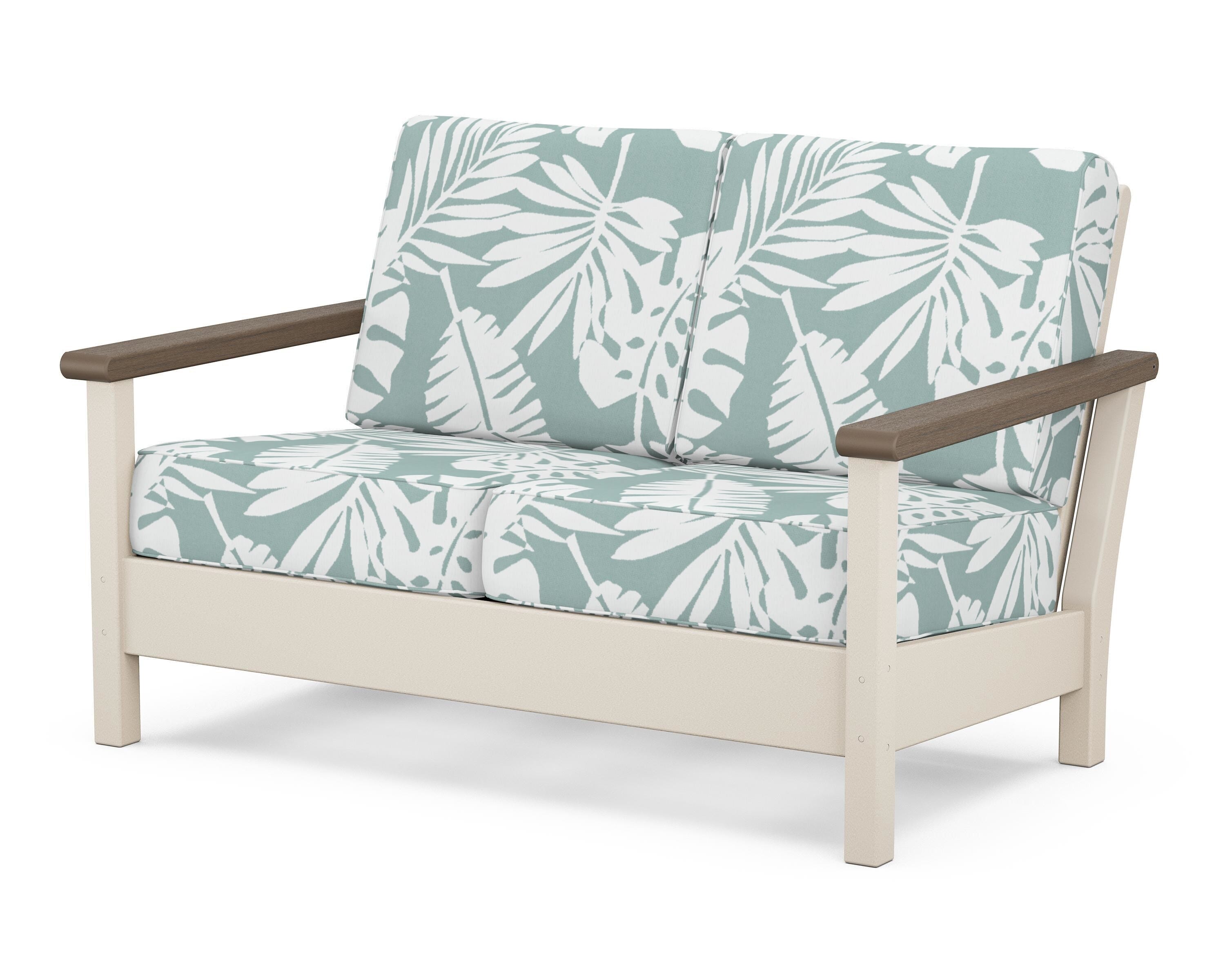 POLYWOOD® Harbour Deep Seating Loveseat in Sand / Kona / Leaf Glacier Spa