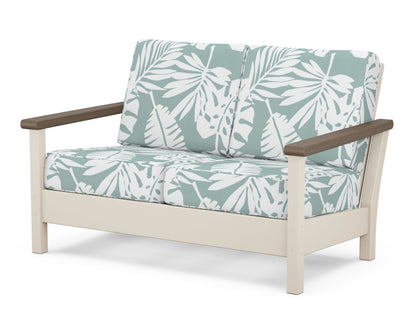 POLYWOOD® Harbour Deep Seating Loveseat in Sand / Kona / Leaf Glacier Spa