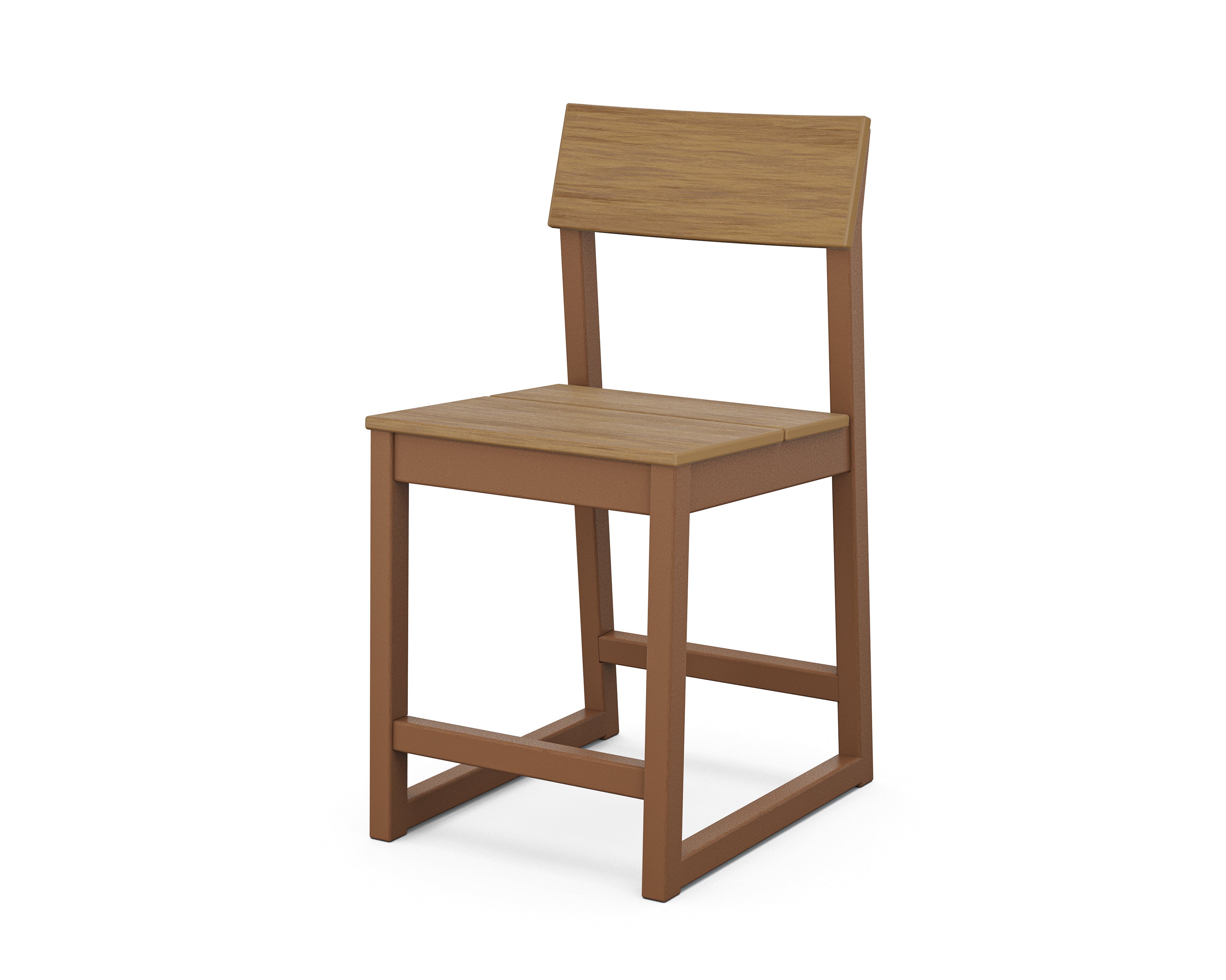 POLYWOOD® EDGE Counter Side Chair in Teak / Natural