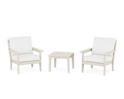 Country Living Cottage 3-Piece Deep Seating Set in Sand / Natural Linen