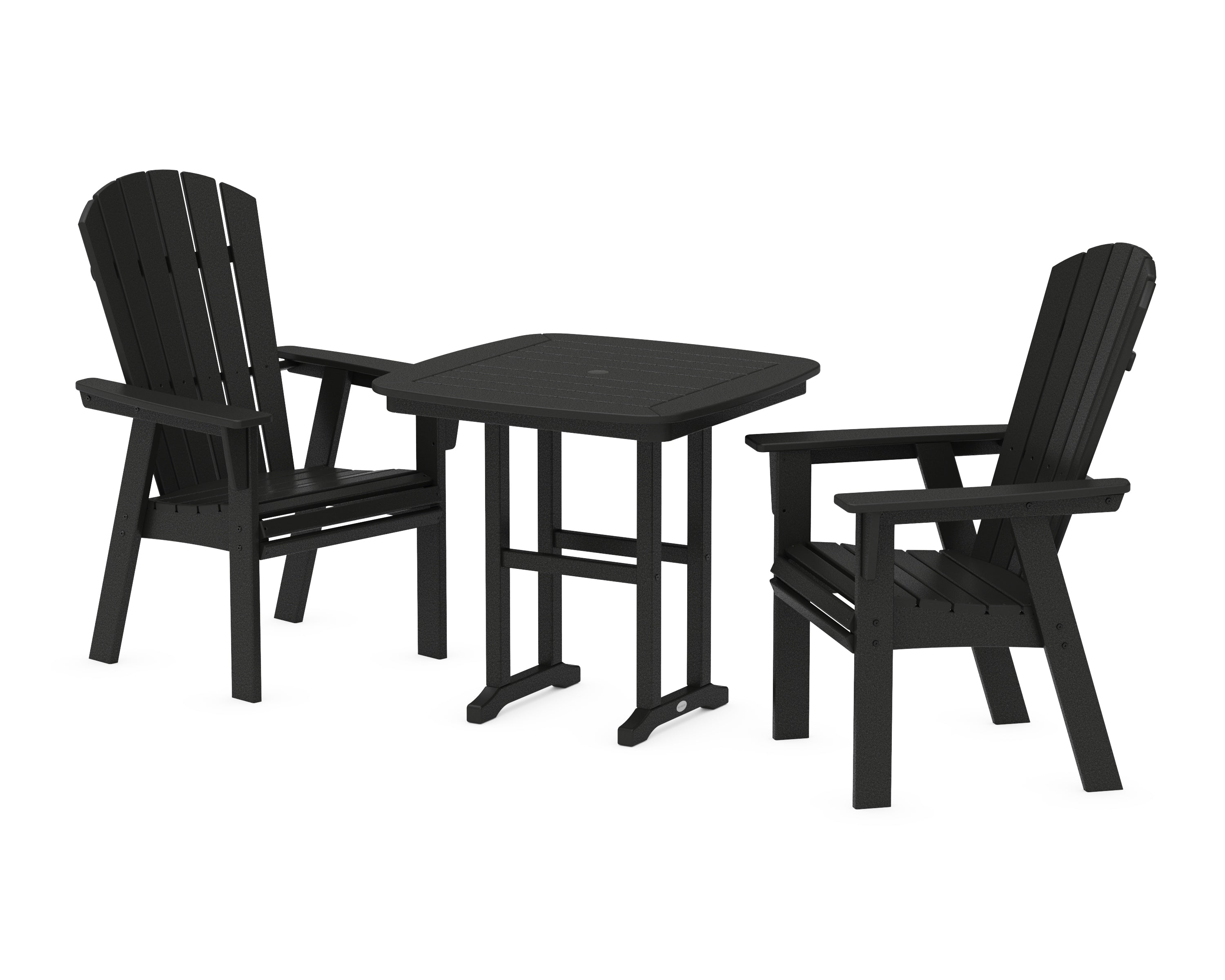 POLYWOOD® Nautical Adirondack 3-Piece Dining Set in Black
