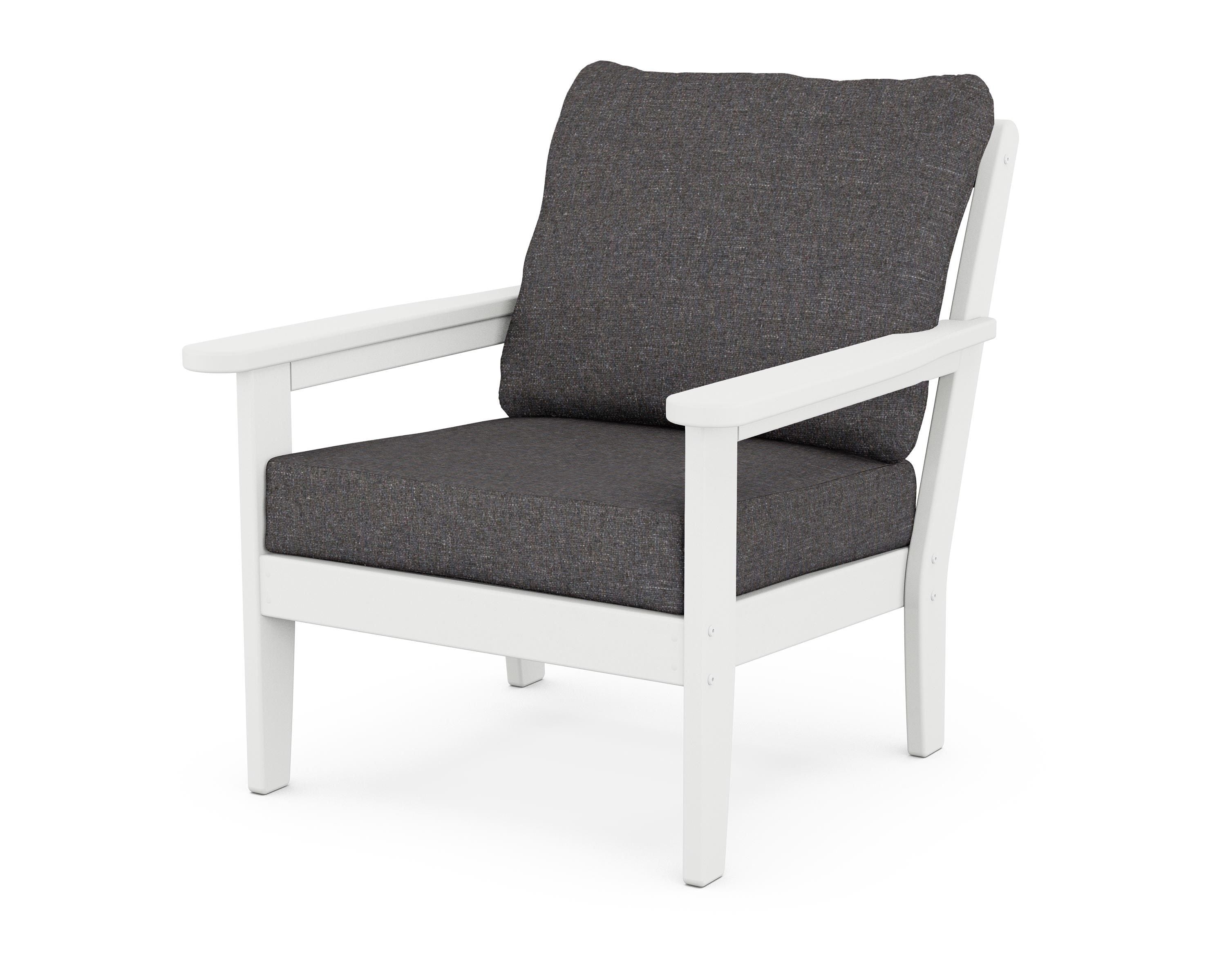 Country Living Cottage Deep Seating Chair in White / Ash Charcoal
