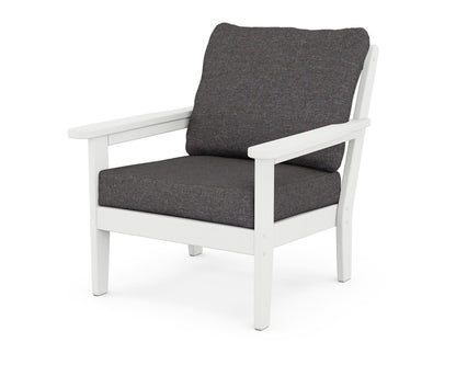 Country Living Cottage Deep Seating Chair in White / Ash Charcoal