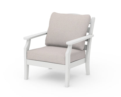 Draper James™ by  POLYWOOD® Savannah Deep Seating Chair in White / Dune Burlap