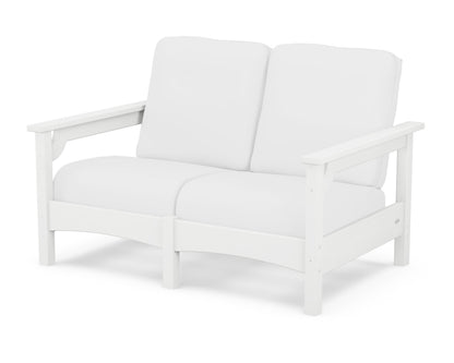 POLYWOOD® Club Loveseat in White / Natural