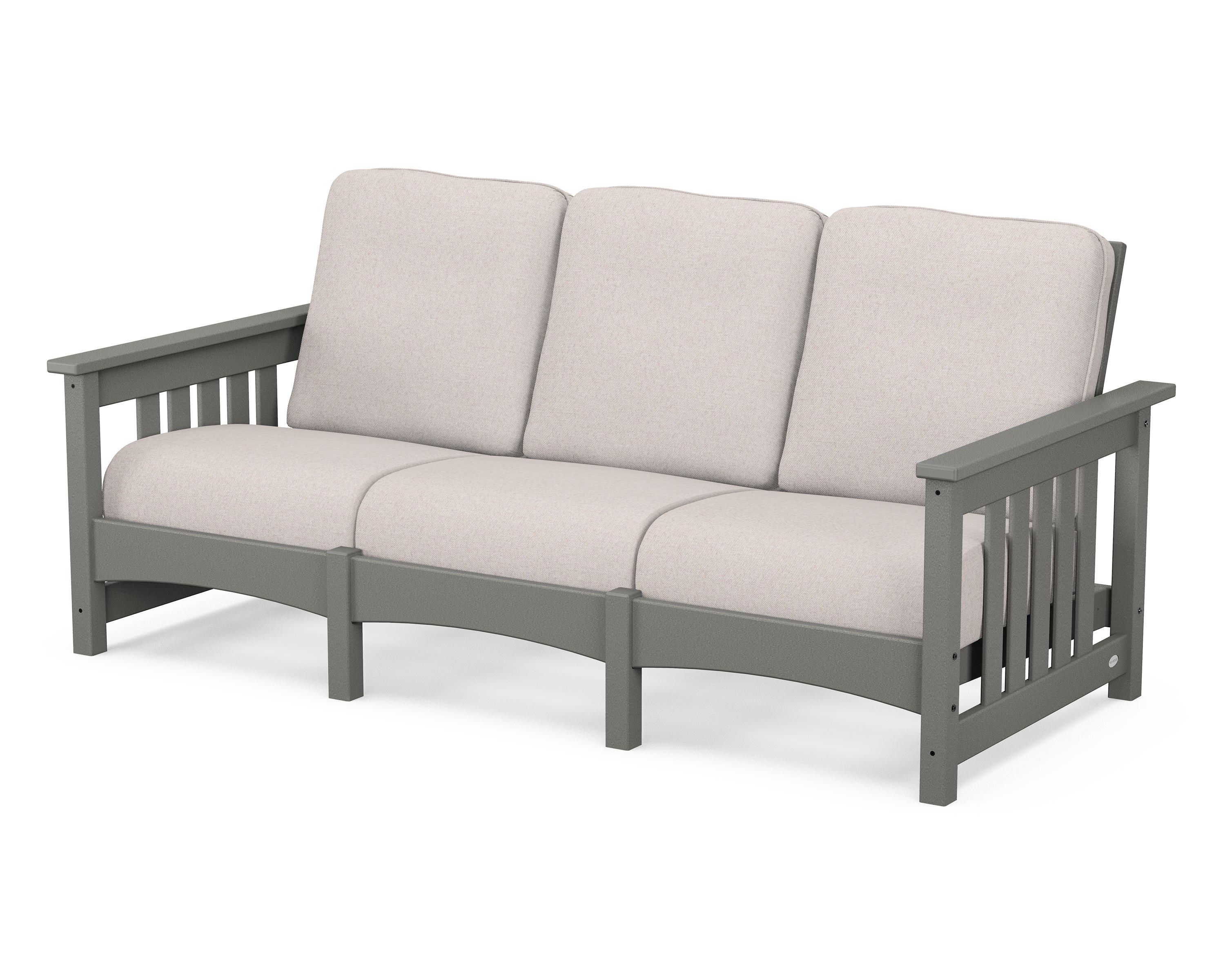 POLYWOOD® Club Mission Sofa in Slate Grey / Dune Burlap
