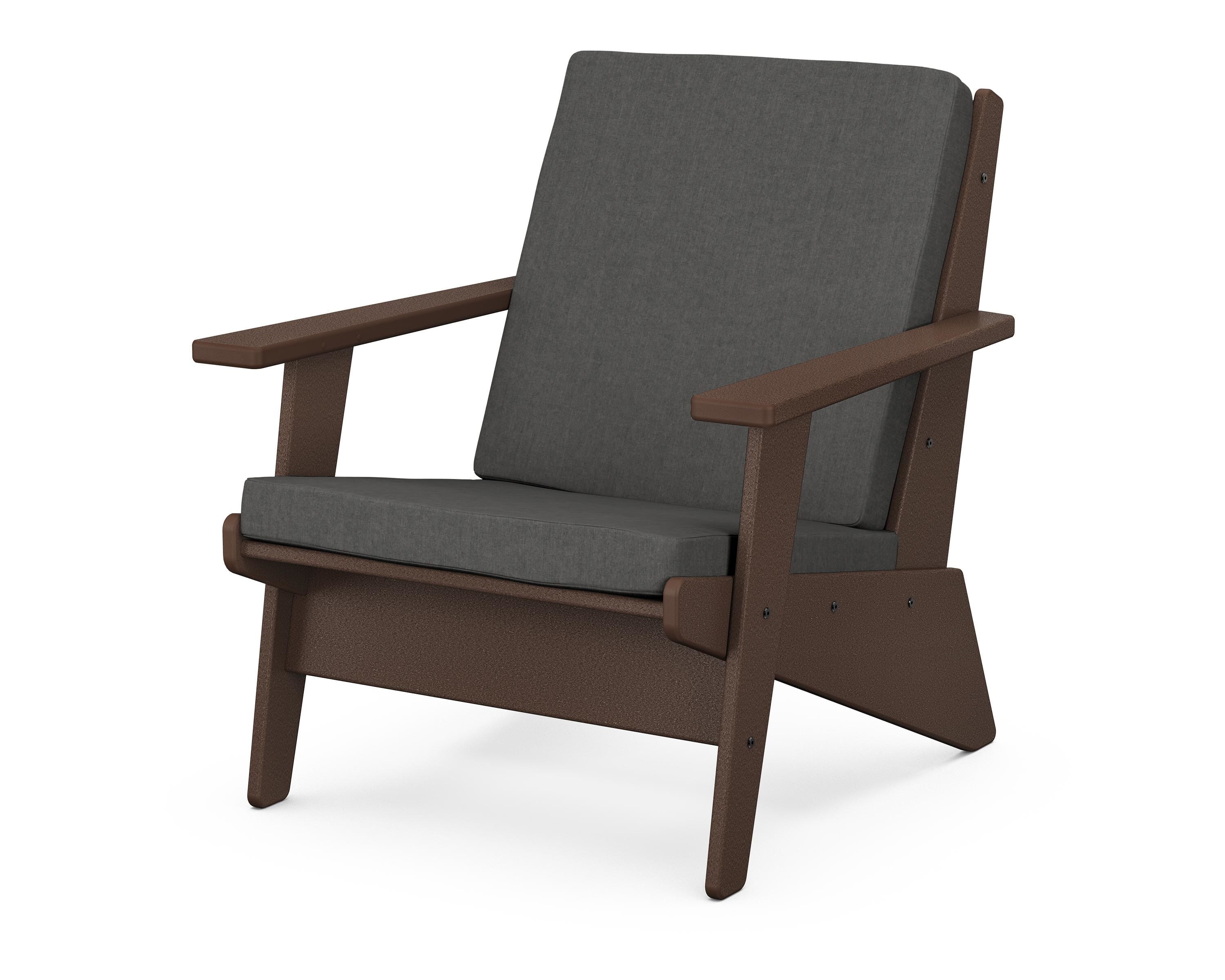 POLYWOOD® Riviera Modern Lounge Chair in Mahogany / Spectrum Carbon
