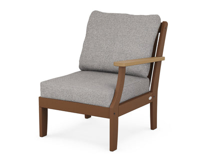 POLYWOOD® Braxton Modular Right Arm Chair in Teak / Natural / Grey Mist
