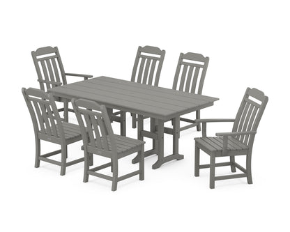 Country Living Cottage 7-Piece Farmhouse Dining Set in Slate Grey