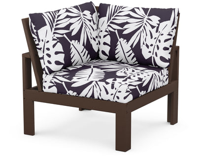 Unbranded Modular Corner Chair in Mahogany / Leaf Navy
