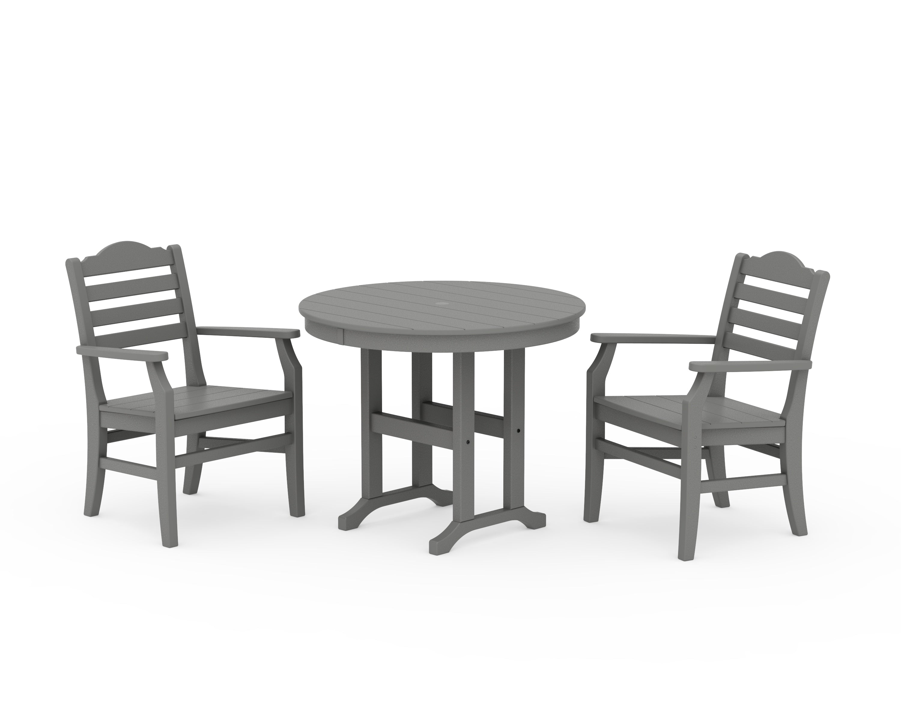 POLYWOOD® Savannah 3-Piece Farmhouse Dining Set in Slate Grey