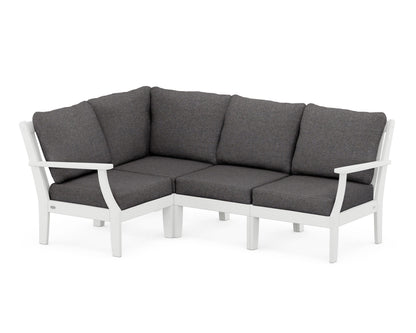 POLYWOOD® Braxton Modular 4-Piece Deep Seating Set in White / Ash Charcoal