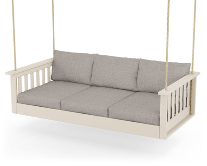 POLYWOOD® Vineyard Daybed Swing in Sand / Weathered Tweed