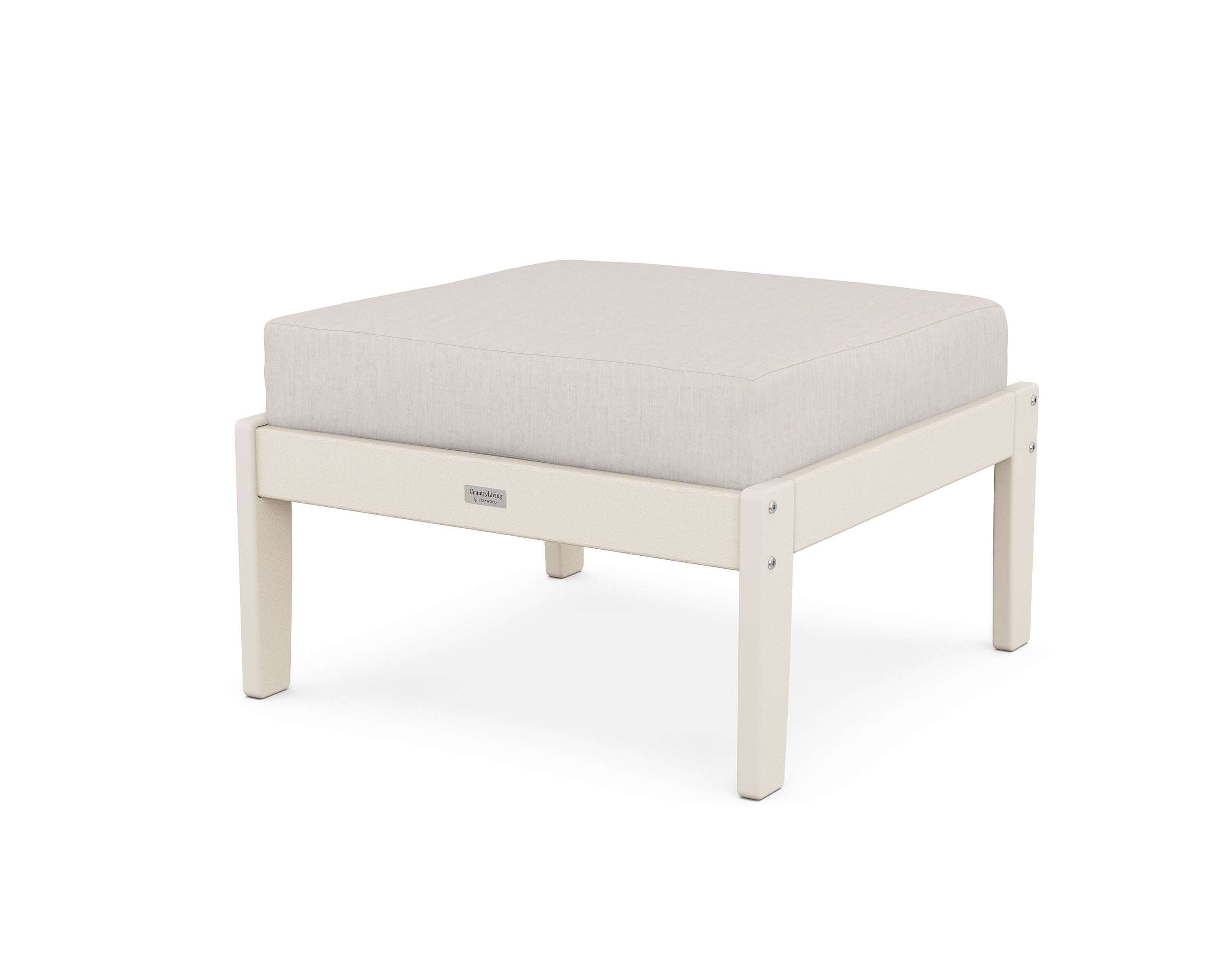 Country Living Cottage Deep Seating Ottoman in Sand / Cast Ash
