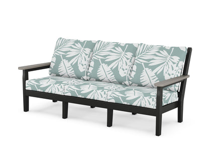 POLYWOOD® Chippendale Deep Seating Sofa in Black / Driftwood / Leaf Glacier Spa