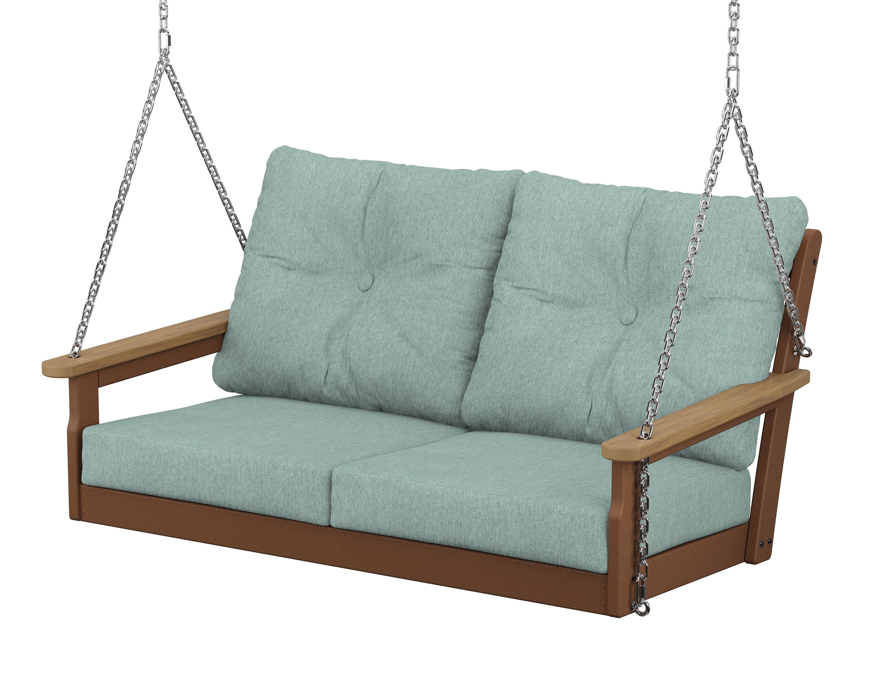 POLYWOOD® Vineyard Deep Seating Swing in Teak / Natural / Glacier Spa