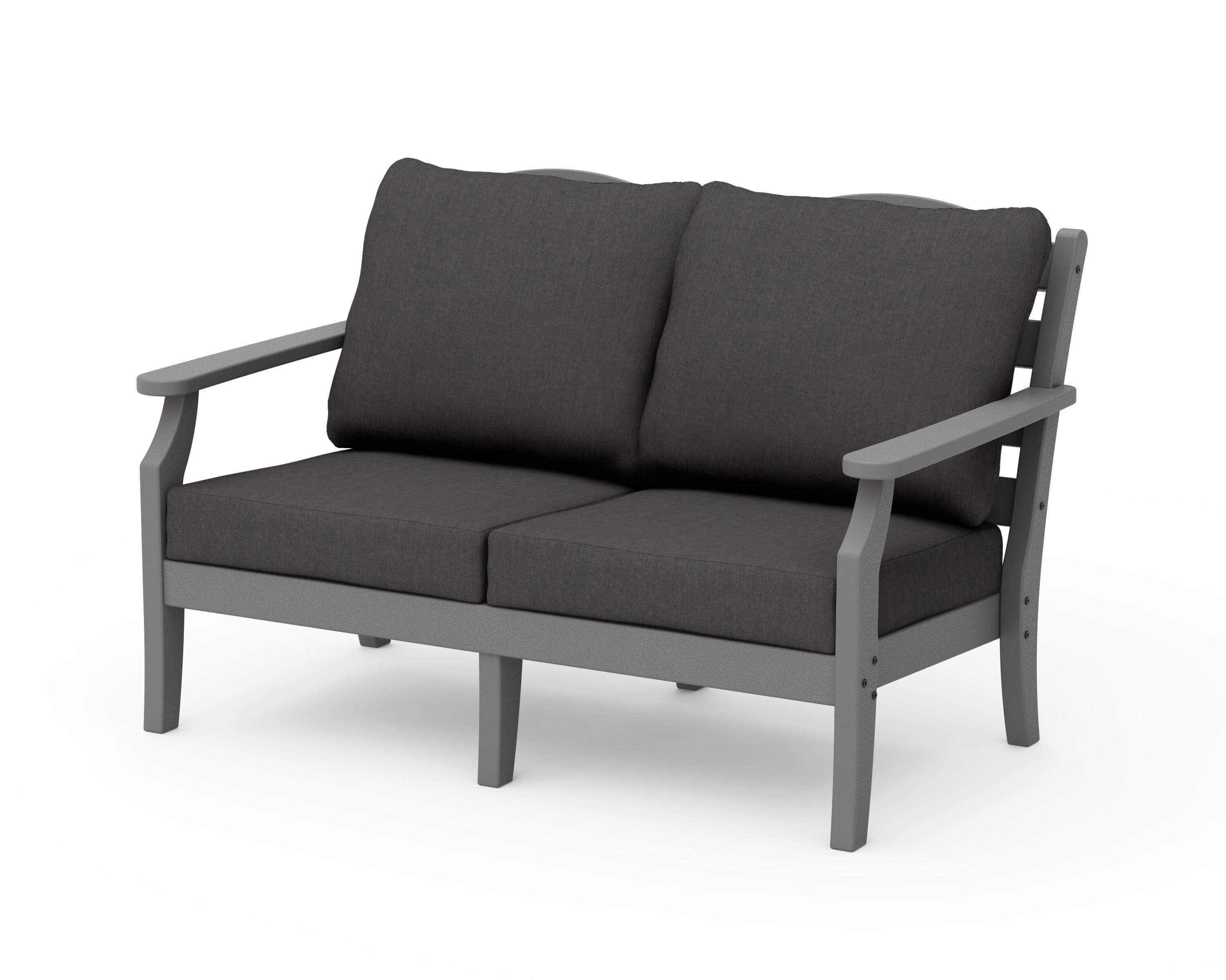 Draper James™ by  POLYWOOD® Savannah Deep Seating Loveseat in Slate Grey / Spectrum Carbon