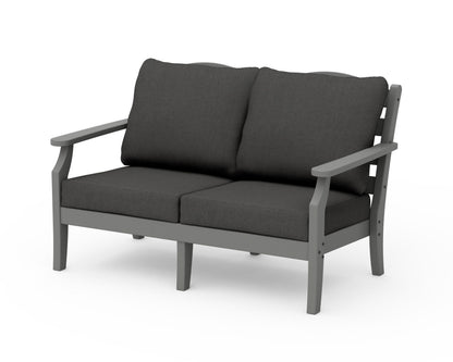 Draper James™ by  POLYWOOD® Savannah Deep Seating Loveseat in Slate Grey / Spectrum Carbon