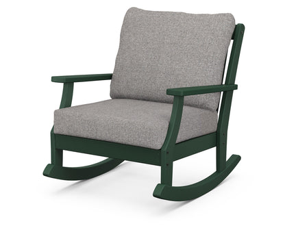POLYWOOD® Braxton Deep Seating Rocking Chair in Green / Grey Mist