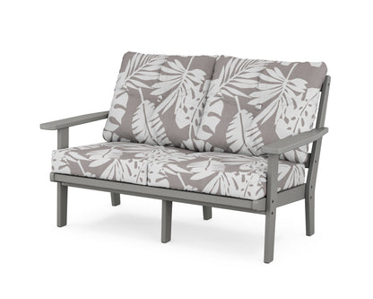 POLYWOOD® Prairie Deep Seating Loveseat in Slate Grey / Leaf Grey Mist