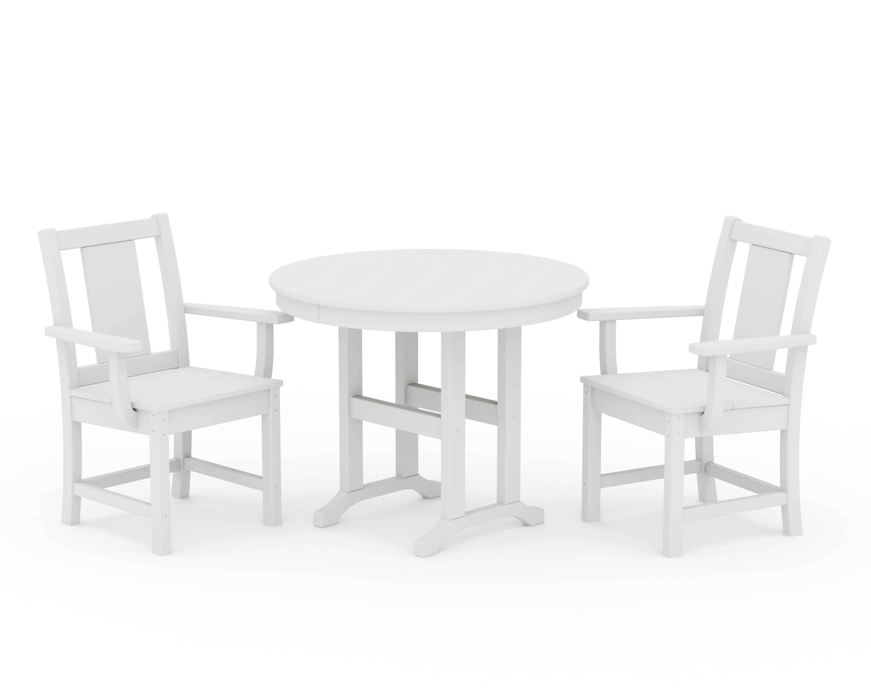 POLYWOOD® Prairie 3-Piece Farmhouse Dining Set in White