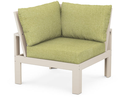 Unbranded Modular Corner Chair in Sand / Chartreuse Boucle