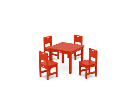 POLYWOOD® Toddler 5-Piece Dining Set in Sunset Red