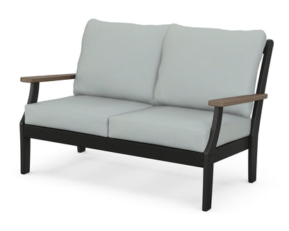 POLYWOOD® Braxton Deep Seating Loveseat in Black / Kona / Spa