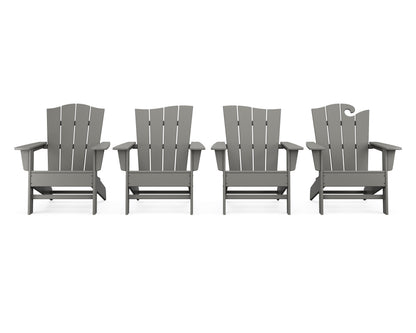 POLYWOOD® Wave Collection 4-Piece Adirondack Chair Set in Slate Grey