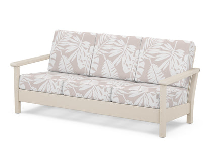 POLYWOOD® Harbour Deep Seating Sofa in Sand / Leaf Dune Burlap