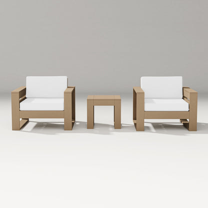 PW Designer Series Latitude 3-Piece Lounge Chair Set in Vintage Sahara / Natural