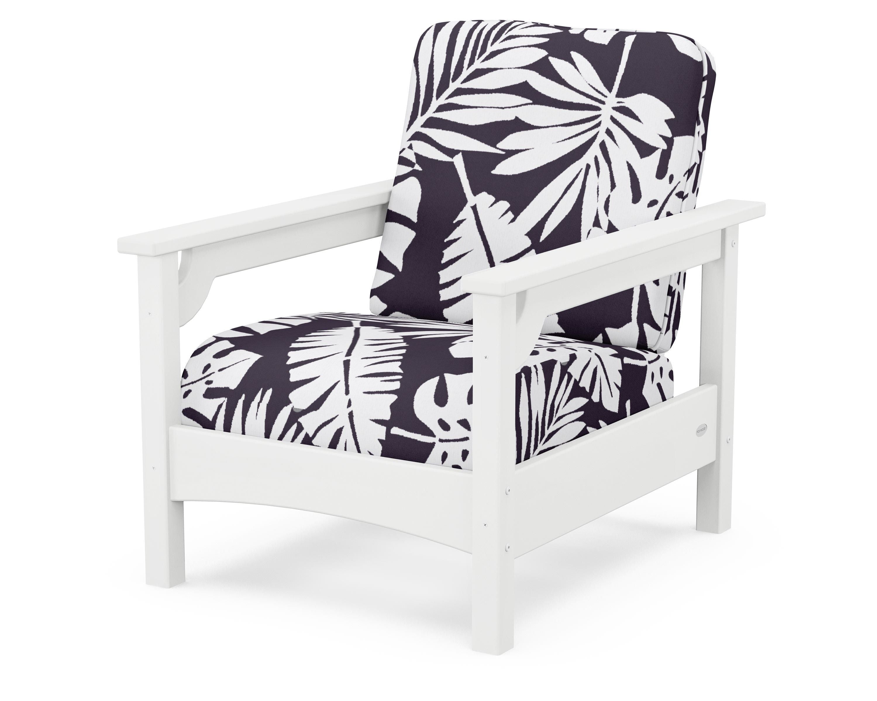 POLYWOOD® Club Chair in White / Leaf Navy
