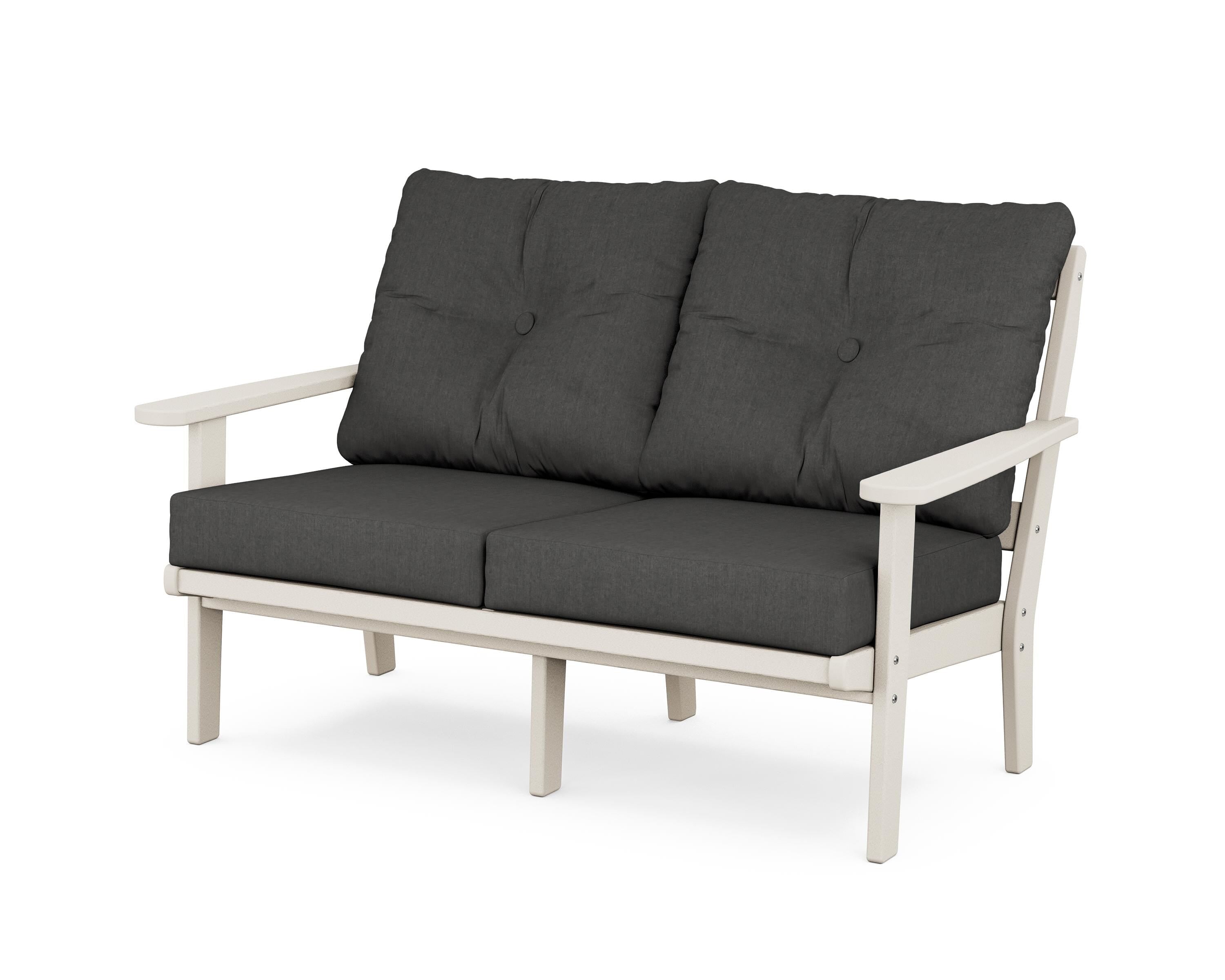 POLYWOOD® Mission Deep Seating Loveseat in Sand / Spectrum Carbon