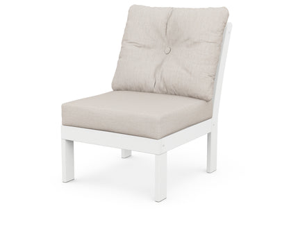 POLYWOOD® Vineyard Modular Armless Chair in White / Cast Ash