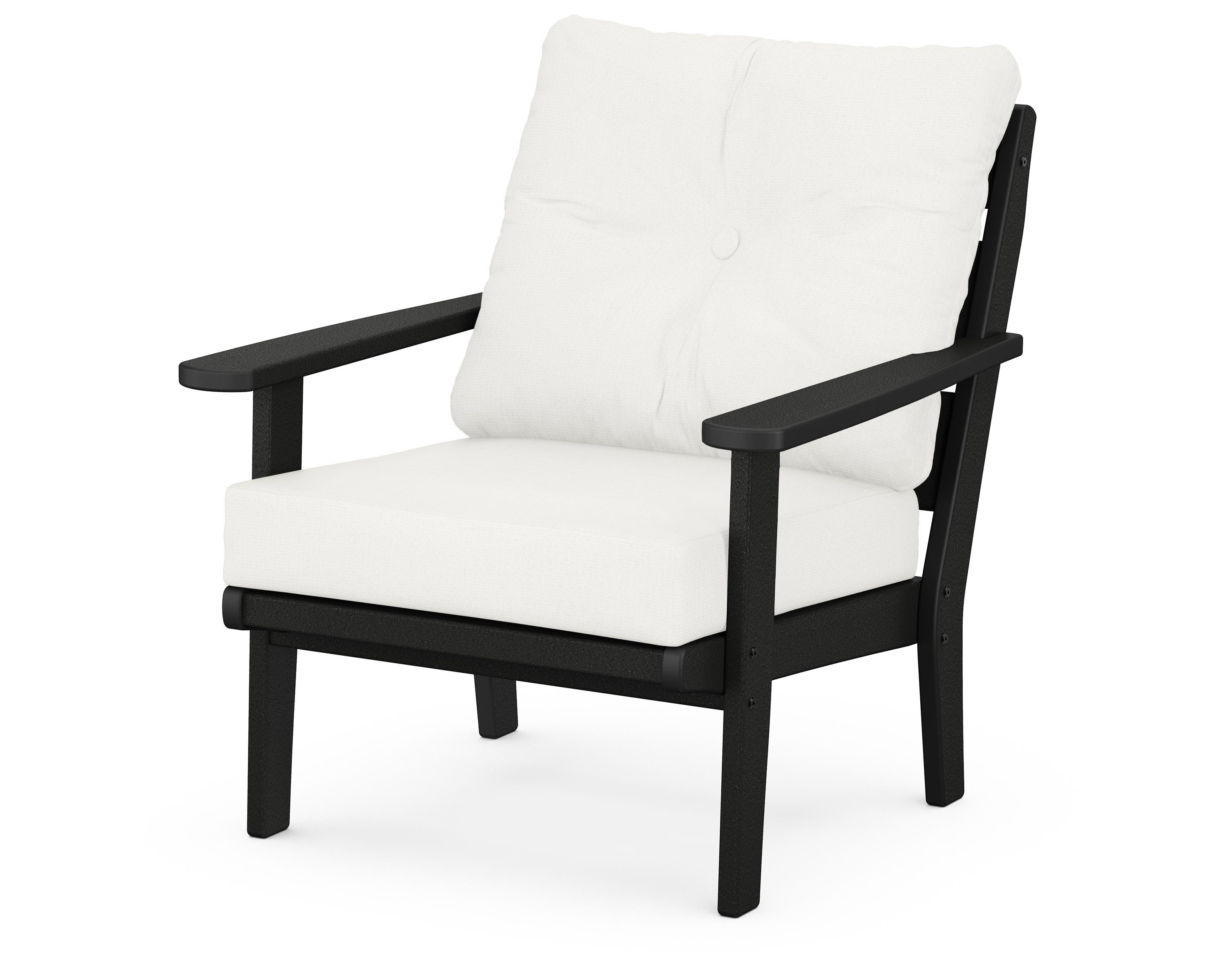 POLYWOOD® Lakeside Deep Seating Chair in Black / Natural Linen