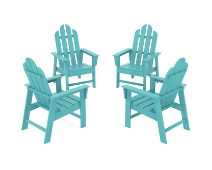 POLYWOOD® Long Island 4-Piece Upright Adirondack Conversation Set in Aruba