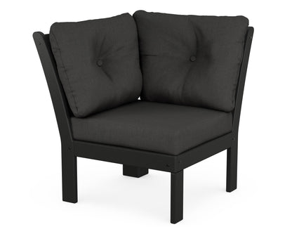 POLYWOOD® Vineyard Modular Corner Chair in Black / Spectrum Carbon