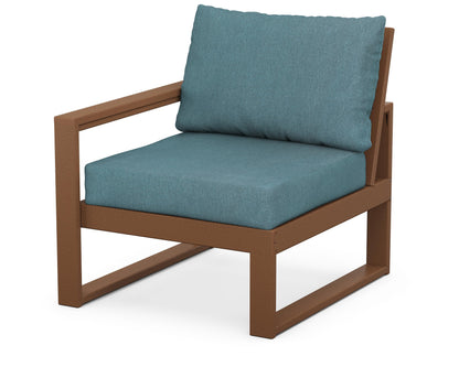 POLYWOOD® EDGE Modular Left Arm Chair in Teak / Ocean Teal