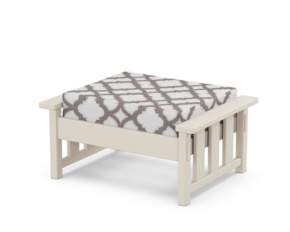 Martha Stewart by POLYWOOD® Acadia Deep Seating Ottoman in Sand / Trellis Grey Mist