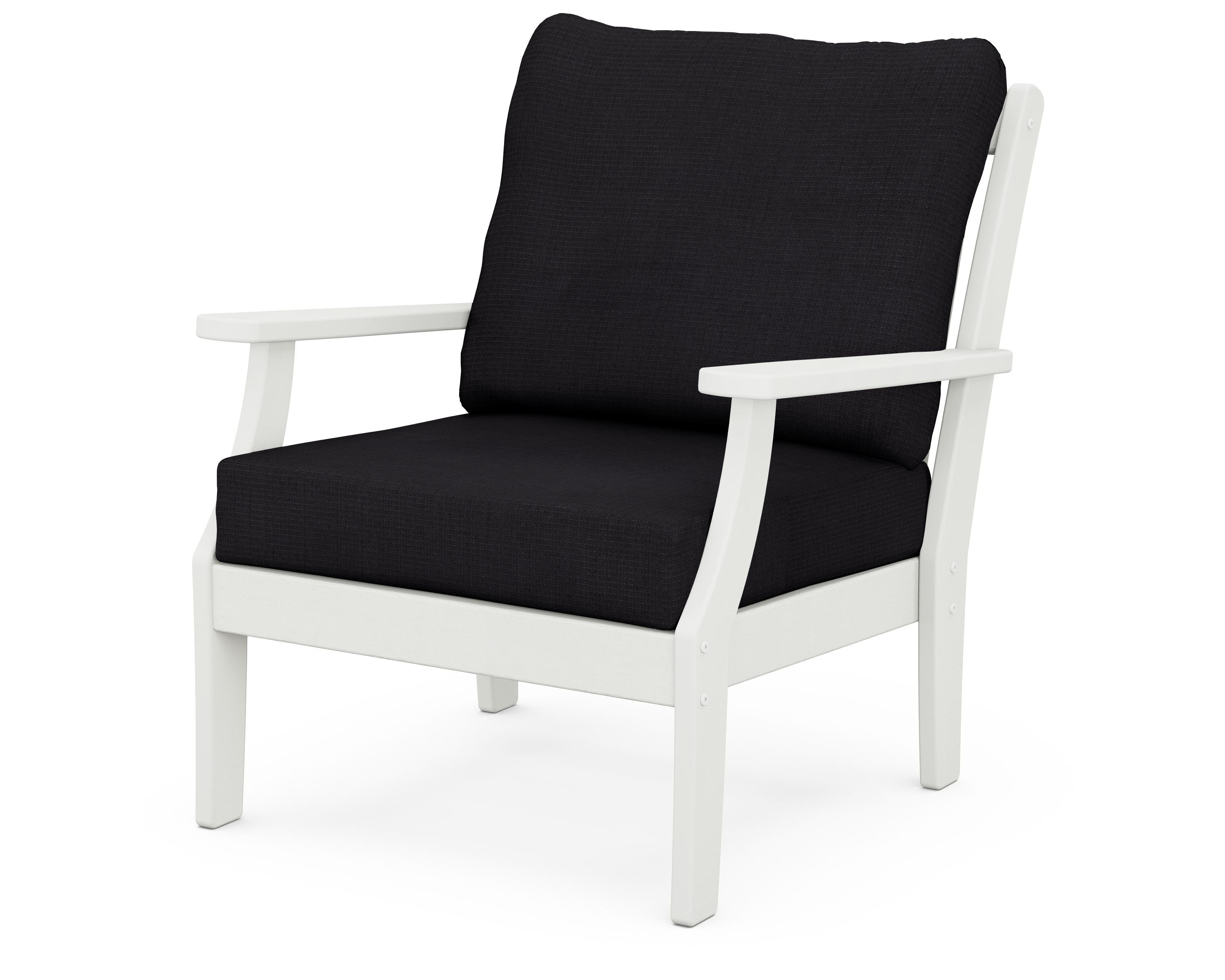 POLYWOOD® Braxton Deep Seating Chair in Vintage White / Midnight Linen